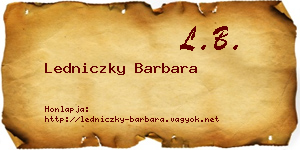 Ledniczky Barbara névjegykártya